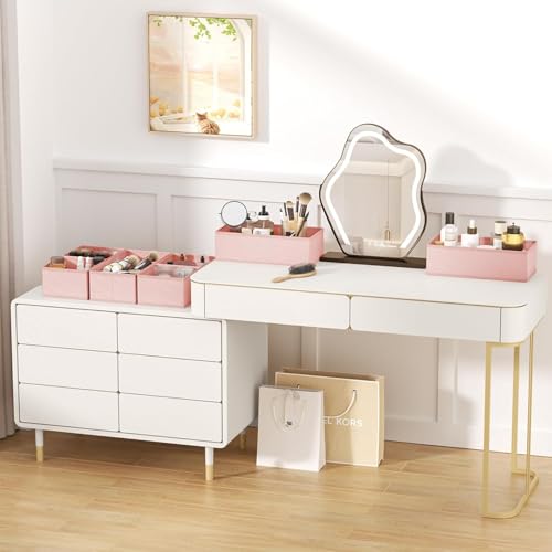 DIMJ Drawer Organizer Clothes, 24 Pack Dresser Organizer, Foldable Closet Organizers and Storage, Fabric Dresser Bins, Drawer Dividers for Nursery, Baby Clothes, Underwears, Sock (Pink) - color: Pink, size: 20 Pack