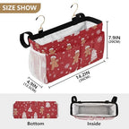 Bedside Caddy Hanging Bunk Bed Caddy Bed Organizer Hanging Pocket with 2 Hooks Bedside Storage Organizer Pocket Bag Holder Gingerbread Christmas Tree01 - color: Gingerbread Christmas Tree01