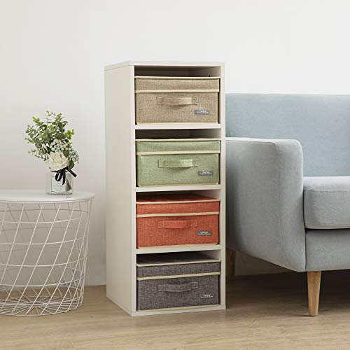YueYue Cloth Foldable Fabric Bins Box Storage - 2 Pack 12.4 X 12 X 6.7 Inch Storage Bins With Lids Organizer Basket Gray - Bins Storage Shelves Closet Boxes Pack Collapsible - color: Grey, size: 12.4in/12in/6.7in