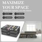2 Pack Underbed Shoe Storage Organizer, Under Bed Shoe Organizer for Closet, Fits 14 Pairs & 4 Boots, Sturdy Shoe Bags for Storage, Shoe Organizer for Under Bed