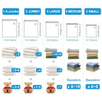 BoxLegend Vacuum Storage Bags with Large Hand Pump 15 Combo (1X-Jumbo, 2 Jumbo, 5 Large, 5 Medium, 2 Small) Thickened Vacuum Seal Bags for Clothing Pillow Comforters Bedding,1 Large Pump - size: 15 Combo