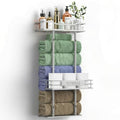 Towel Racks for Bathroom, 30inch Wall Mounted Towel Rack, Towel Storage for Small Bathroom Can Holds 6 Large Towels, Floating Shelf with Adjustable Tissue Basket(Sliver). - color: Sliver
