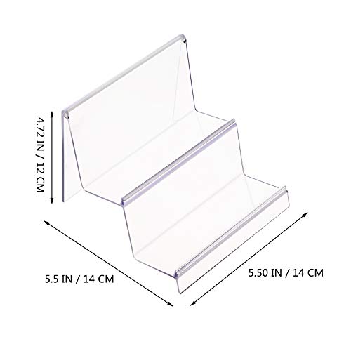 DOITOOL Clear Acrylic Purse Display Stand Holder Wallet Stand 2 Tier Handbag Purse Display Stand Glasses Holder Jewelry Display Riser Shelf for Home Decoration and Organizer - size: 2 Tier