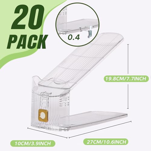 20 Pack Shoe Slots Organizer, Shoe Stackers Organizer for Closet Adjustable Shoe Holder Space Saver 50% Shoes Racks for Closet Organization - color: Clear, size: 20 PACK
