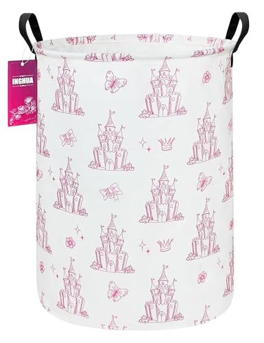 Laundry Hamper Large Canvas Fabric Lightweight Storage Basket/Toy Organizer/Dirty Clothes Collapsible Waterproof for College Dorms, Boys and Girls Bedroom,Bathroom(Shining castles) - color: Shining castles