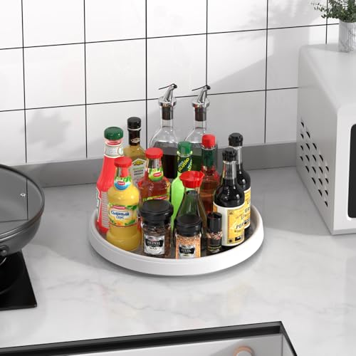 P PRETIRENO Lazy Susan Turntable Organizer, 10 Inch 360° Rotating Tray for Kitchen Cabinet, Pantry, Countertop, Fridge - Non-Skid Spice Rack Storage for Bathroom, Vanity, Makeup - size: 10 inch