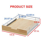 Sikarou Pull Out Cabinet Organizer,Heavy-Duty Slide Out Shelf, Wood And Wire Basket, Pull Out Drawer for for Kitchen Under Sink Space, Pantry, Bathroom (14 * 21 WM) - size: 1-TIE 14*21 WM
