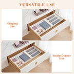 Briwooody Expandable Drawer Tray with Adjustable Dividers, 12.6-19.96 Inch Hanging Sliding Desk Organizer, 1.18'' Deep White Office Storage for Pens Paper Clips Sticky Notes Tape, Desk Accessories