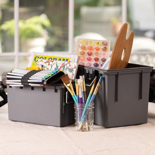 Sheffield 12766 XL Storage Bins With Lids, Mothers Day Gifts, Stackable Storage Bins, Mothers Day Gifts for Mom, Lockable Containers with Lids, Plastic Containers for Home, Classroom, and Dorm - color: Gray, size: XL 4-Pack
