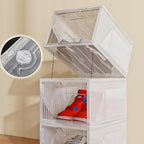 AWTATOS Shoe Storage Boxes, Thickened Shoe Storage Organizer with Clear Magnetic Door, Stackable Shoe Container with Lids, Collapsible Large Shoe Rack, Fit up to US Size 15, 6 Pack - size: 6 pack