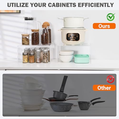 Acrylic Cabinet Organizer, Shelf Organizer, Set of 2 Spice Organization for Cabinet, Spice Rack, Stackable Kitchen Countertop Organizer | Cupboard, Pantry Shelves, and Storage Space Saver - size: 2 PCS