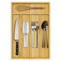 Youpehom Bamboo Utensil Organizer for Kitchen Drawers, Utensil Tray and Cutlery Silverware Holder,Wood Drawer Dividers with 5 Slots - size: 5 Slots