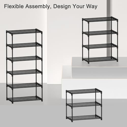 Autonomier 10 Tier Tall Shoe Rack, Narrow Lightweight Shoe Shelf, Compact Vertical Shoe Stand, Small Space Saving for Closet Floor, Dorm Storage Organizer, Front Door Entrance, Entryway