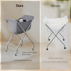 ELYKEN Laundry Cart with Wheels, 32”H Easy Rolling Laundry Hamper with Removable Liner Bag, Sturdy Metal Frame Clothes Basket with 4 Casters and 2 Brakes - color: Gray, size: 23.2"L x 13"W x 32"H