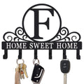 Metal Letter F Key Holder for Wall, Decorative Metal Key Holder Wall Mount, Key Hooks Coat Rack Monogram Wall Decor, Perfect for Bathroom, Living Room, Kitchen, Anniversary Housewarming Gift - style: F