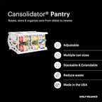 Shelf Reliance Cansolidator Pantry - 2-Pack Can Organizer for Pantry, Stackable Soda Can Storage for Kitchen, Holds 40 Cans of Food or Soda - size: 2 Pack, style: 40 Soup Can