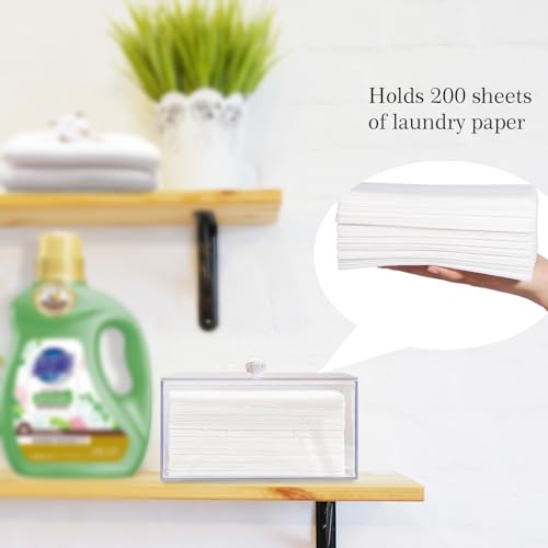 zoocatia Farmhouse Laundry Dryer Sheet Holder Clear Detergent Pods Container Dryer Balls Dispenser with Lid, Organization and Storage Box for Laundry Room, Bedroom, Desk - color: Clear
