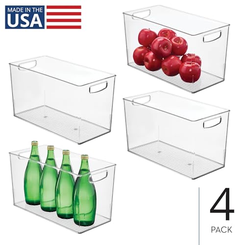 iDesign Plastic Storage Bin with Handles for Household Storage - Set of 4 - Clear - Made in USA - style: Pack of 4
