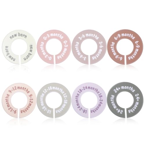 Hecila Baby Closet Dividers Baby Closet Dividers for Cloth 8PCS Unisex Round Double-Sided Clothes Size Divider Child Clothes Organizers Labels Wardrobe Organizer Hanger Divider from Newborn to Toddler