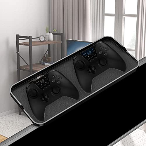 TETVIK TV Screen Top Shelf Monitor Shelf Adjustable Computer Screen for Office Desk, Cellphone Stand, Media Box, Game Console, Router 11.8 x4.7 inch TV Tray Stand Mount Storage Organizer Bracket