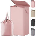 Lifewit Single Laundry Hamper with Lid and Removable Laundry Bags, Large Collapsible 1 Dividers Dirty Clothes Basket with Handles for Bedroom Laundry Room Closet Bathroom College, 100L Pink - color: Pink, size: 100L