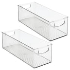 iDesign Plastic Stackable Pantry Bin for Kitchen Cabinets or Fridge, Set of 2, Clear, Made in USA - style: Pack of 2