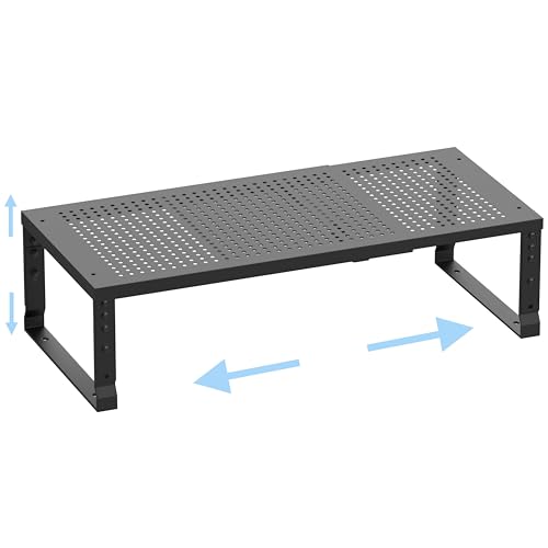 Expandable Adjustable Cabinet Shelf Organizer - Stackable Metal Spice Rack for Kitchen Pantry, Countertop, Cupboard & Bathroom (1Pack/Black,Large) - color: Black, size: 1 PACK/BLACK/LARGE