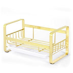 HULISEN Kitchen Sink Sponge Holder, 304 Stainless Steel Kitchen Soap Dispenser Organizer, Countertop Drainer with Removable Tray, not Including Dispenser and Brush, Gold - color: Gold, size: Medium