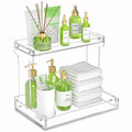 NPPLUS Bathroom Countertop Organizer, 2-Tier Clear Acrylic Counter Storage Shelf for Bathroom Counter Organizer, Clear Makeup Storage Vanity Trays for Cabinet, Kitchen Spice Rack - style: Bathroom Countertop Organizer