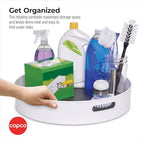 Copco Under-Sink Pantry and Cabinet Organizer, 18-Inch, Revolving Storage Solution, White and Gray - color: White and Gray