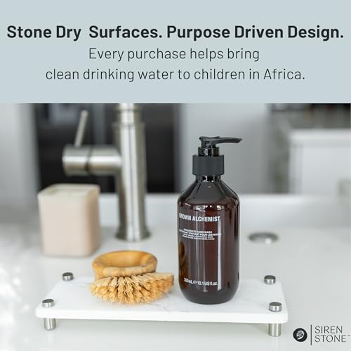 Premium White Squared Sink Caddy - Water-Absorbing Diatomaceous Earth Tray for Sink with, Elevated Stainless Steel Feet, Non-Toxic, Fast-Drying, Kitchen or Bathroom (Driftwood) - color: Driftwood