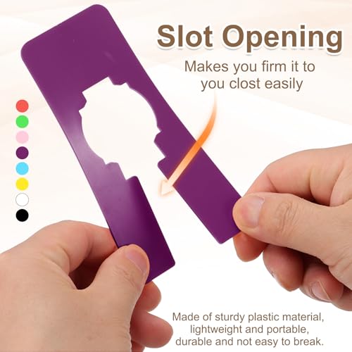 PATIKIL 16 Pcs Rectangle Clothes Dividers, 5 Inch Blank Clothing Rack Divider Sorting Clothes Size Reusable Wardrobe Hanger Separator with Pen, Purple - color: Purple