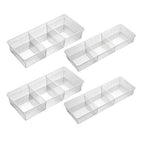 Chris.W Desk Drawer Organizer Tray with Adjustable Dividers, Multi-Drawers for Makeups, Utensil, Pens, Flatware and Junks - Set of 4 (2 Large + 2 Small) 10.24 Inch Length - size: Small(2L + 2S)