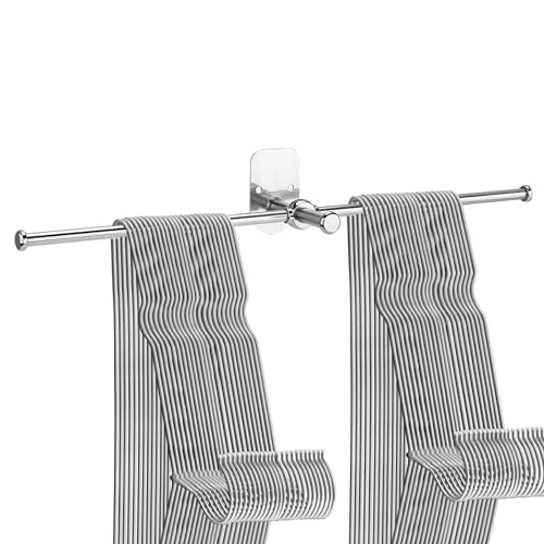 Stainless Steel Clothes Hanger Storage, Space Saving Clothes Hanger Storage Organizer, Wall Mount Clothes Rack Organizer, Drilling or Adhesive Installation - color: Silver, size: Silver A