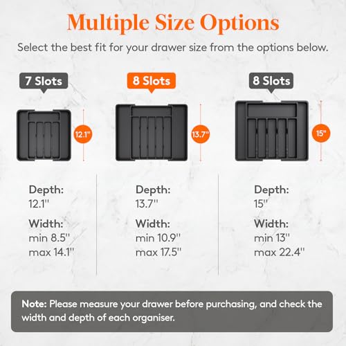 Lifewit Silverware Drawer Organizer, Expandable Utensil Tray for Kitchen, BPA Free Flatware and Cutlery Holder, Adjustable Plastic Storage for Spoons Forks Knives, 11-18 x 14", Black - color: Black, size: Large (11-18''W x 14''D)