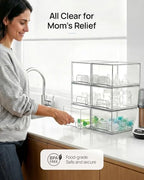 Vtopmart 8 Pack Small Clear Stackable Storage Drawers, Acrylic Bathroom Makeup Organizer, Plastic Storage Bins For Vanity, Undersink, Kitchen Cabinets, Pantry, Home Organization - style: 8pack-Clear