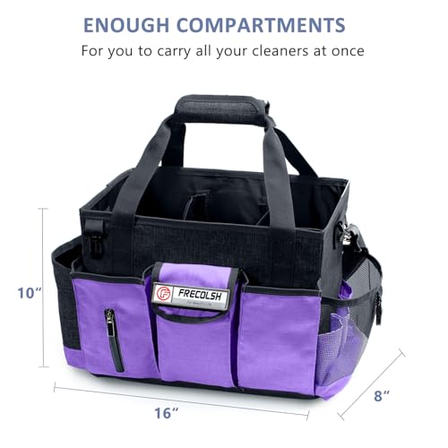 Large Cleaning Caddy for Cleaning Suppliers Organizer,15" Storage Organizer for House Clean Essential, Wearable Cleaing Bag, Storage Caddy for Housekeeping - color: Purple, size: Large