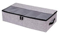 AARAINBOW Foldable Under Bed Clothes Organizer with Lid, Underbed Storage Container with Adjustable Dividers, Clear Window, Gray - color: Gray