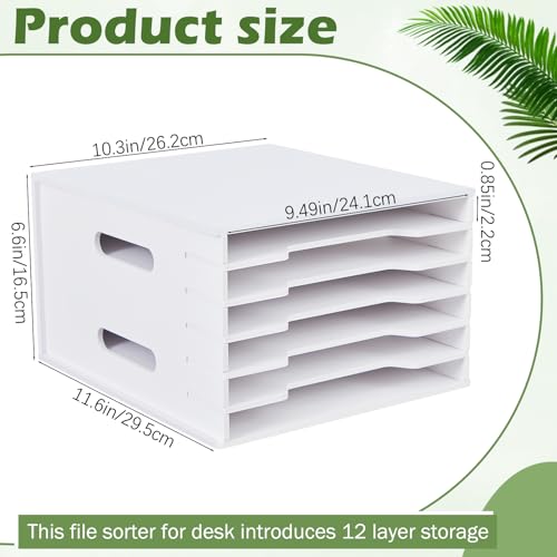 Juexica 6 Tier 8.5" x 11" Scrapbook Paper Organizer, White Cardstock File Organizer with Adjustable Shelves, Stackable Paper Trays, Desktop Storage Rack Document Holder for Desk Home Office - style: 6 Tier