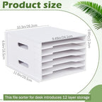 Juexica 6 Tier 8.5" x 11" Scrapbook Paper Organizer, White Cardstock File Organizer with Adjustable Shelves, Stackable Paper Trays, Desktop Storage Rack Document Holder for Desk Home Office - style: 6 Tier
