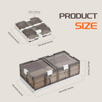 Under Bed Storage Containers with Wheels - Stackable, Foldable Plastic Storage Boxes with Lids for Clothes, Shoes, Blankets - Perfect for Bedroom Organization and Dorms (2 Pack-25.2''x16.5''x7.9'') - size: 2 Pack-25.2''x16.5''x7.9''
