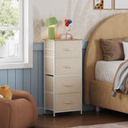 WLIVE Dresser with 4 Drawers, Storage Tower, Organizer Unit, Fabric Dresser for Bedroom, Hallway, Entryway, Closets, Sturdy Steel Frame, Wood Top, Easy Pull Handle, Cream White - color: Cream White