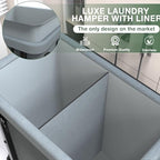 50 Gal(190L) High Grade Large Laundry Basket with Wheels, Rolling Laundry Hamper, Laundry Cart with Metal Frame and Removable Bag Design, Suitable for Laundry Room, Bedroom (Grey, 2 Section 190L) - color: Grey, size: 2 Section 190L