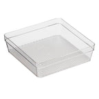Oggi Clear Drawer Organizer - 6" X 6.25"- Ideal for Organizing Kitchen Drawers, Office, Desk, Silverware, Kitchen Utensils, Cosmetics and Bathrooms - size: 6" by 6"