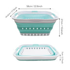 SAMMART 42L (11 gallon) Collapsible Plastic Laundry Basket - Foldable Pop Up Storage Container/Organizer - Space Saving Hamper/Basket (1, White/Lake Green) - color: White/Lake Green