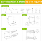 Mlinavn 2 Pack Under Sink Organizer,Pull Out Cabinet Organizer 2 Tier Slide Out Sink Shelf Cabinet Organizer and Storage,Adjustable Under Counter Organizers for Under Kitchen Bathroom Organization