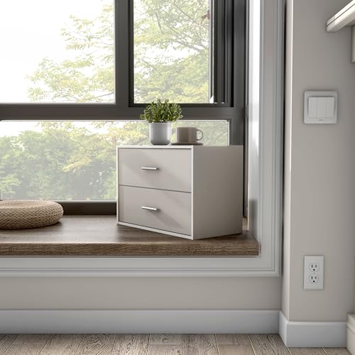 Homes: Inside + Out Apexa 2-Drawer Wooden Stackable Storage Drawers, Small Food Pantry Cabinet, Cajonera De Madera, Underbed Drawer Dorm Teen Room Decor & Bedroom, Home Office, Kitchen, Taupe Grey - color: Taupe Grey, size: 2-Drawer
