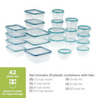 Snapware Plastic Total Solution (21-Pack) Large Food Storage Containers Set, Meal Prep Containers with Plastic BPA-Free Lids & 4 Locking Tabs, Microwave, Dishwasher, and Freezer Safe - size: 21 Pack, style: Mixed Sizes