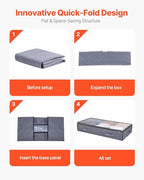 VEVOR Under Bed Storage with Clear Lids, 39.2 x 19.7 x 7.1 Inch, 90L Large Underbed Clothes Storage Containers, Low Profile Under Bed Drawer Shoe Organizer Bins Box for Blanket Shoe Bedroom, 4 Pack