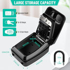 Key Lock Box for Outside, Sturdy Waterproof Hanging Lock Box for House Key, 12-Digit Combination Resettable Large Capacity Security Lockbox for Home, Garage, Office, Warehouse - color: B-Black